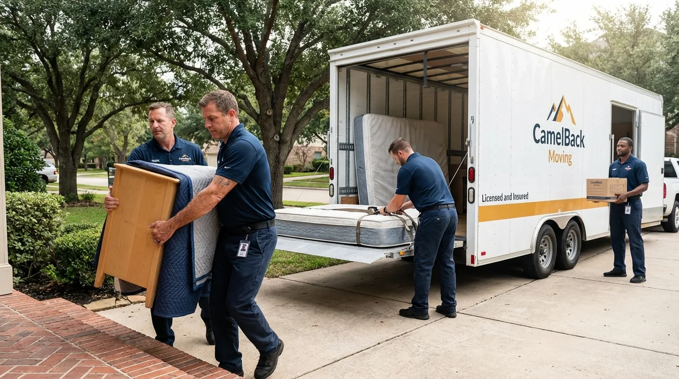Crew loading residential truck for cross-state move from Blue Springs, MO