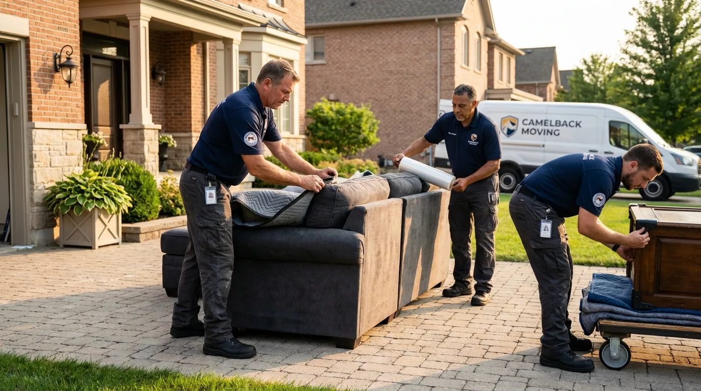 Large estate moving crew wrapping furniture in Blue Springs, MO